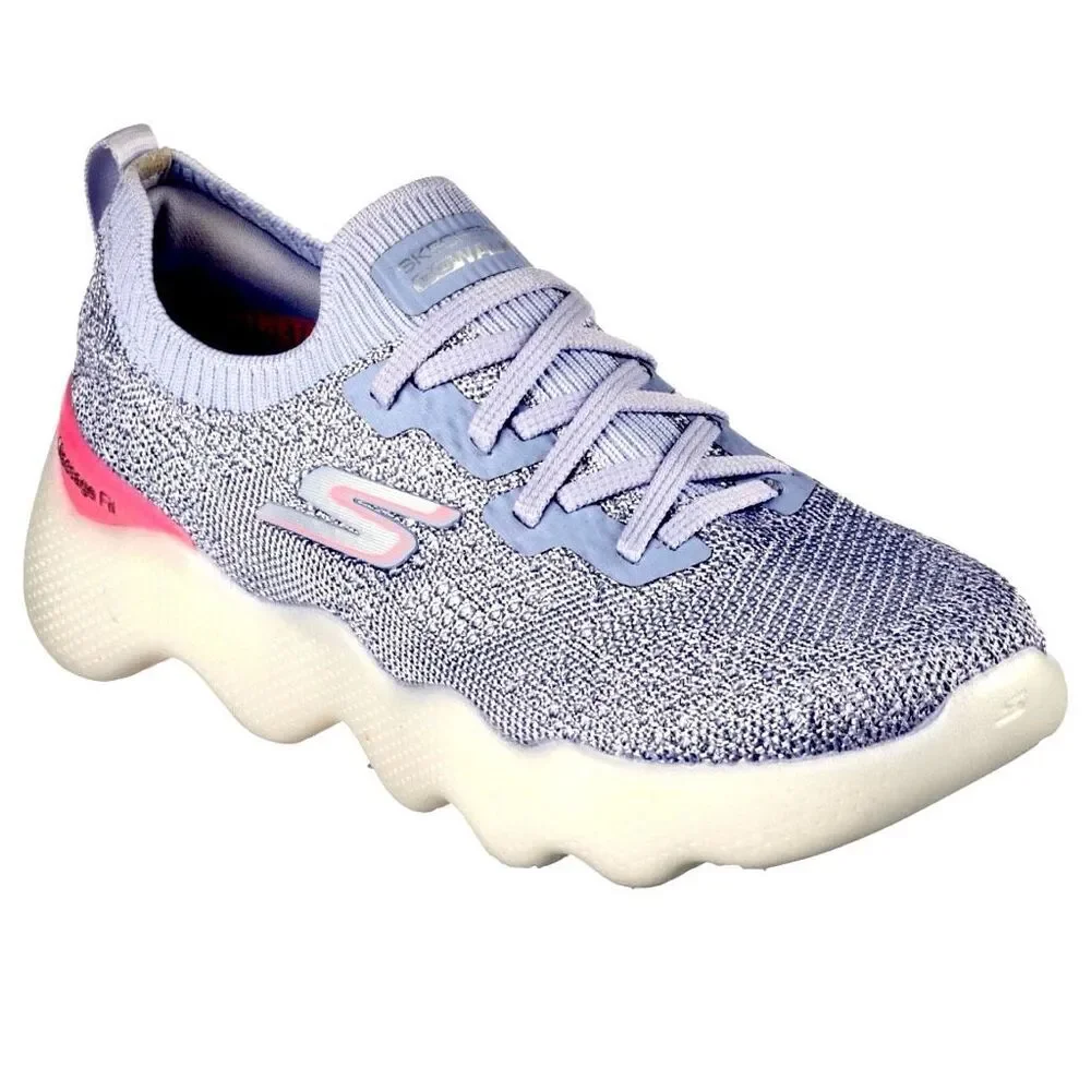 NWT in Box Gorgeous Skechers Sz 8.5 Go Walk Massage Fit Purple Lilac Pink Memory